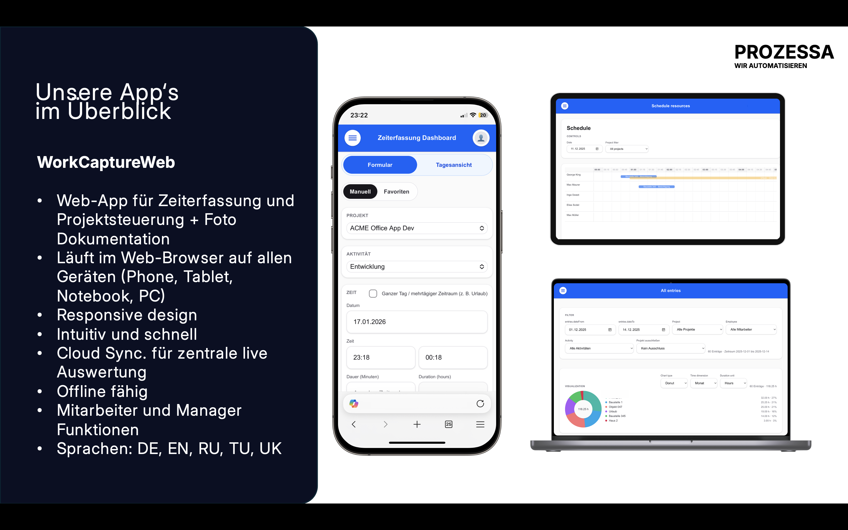 WorkCaptureWeb App – Professionelle Zeiterfassung
