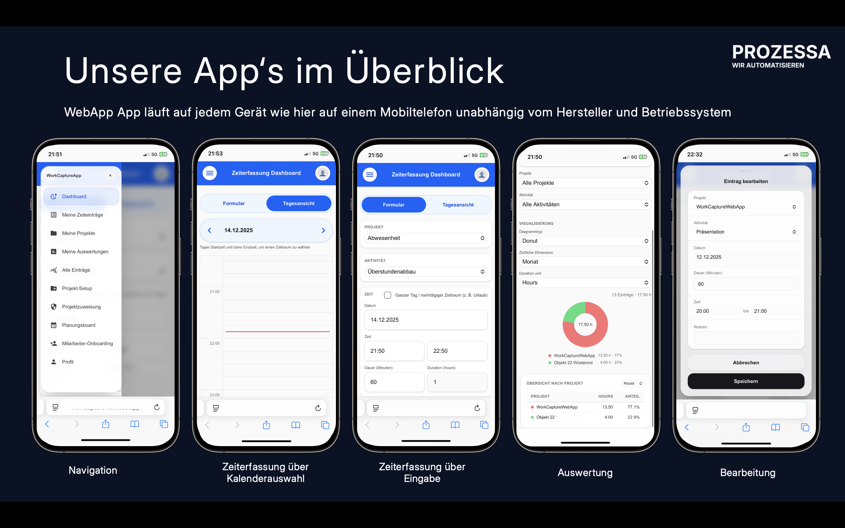 WorkCaptureWeb App – Professionelle Zeiterfassung
